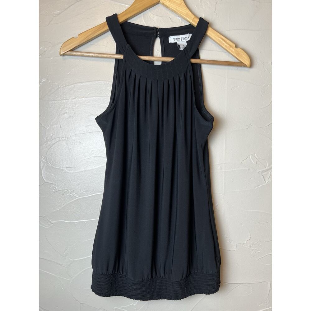 White House Black Market Pleated Dress Top Smocked Waistband Women’s Small